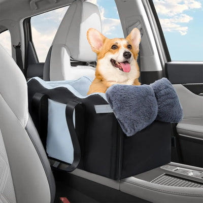 Center Console Dog Car Seat for Small Dogs Small Dog Car Seat with Soft Cushion Safety Belt Puppy Cat Car Seat Dog Booster Car Seat for Small Pet Car Seat for Dogs Small Dog Bed for Car(Black)