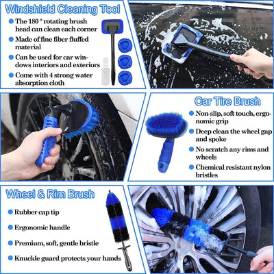 26Pcs Car Detailing Brush Set Drill