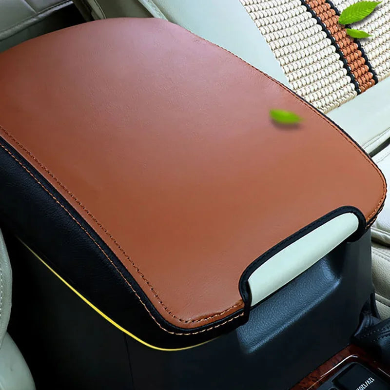 Soft Genuine Leather Car Armrest Box Cover