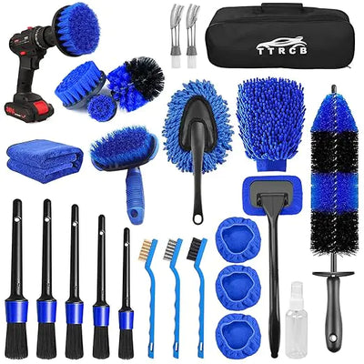 26Pcs Car Detailing Brush Set Drill