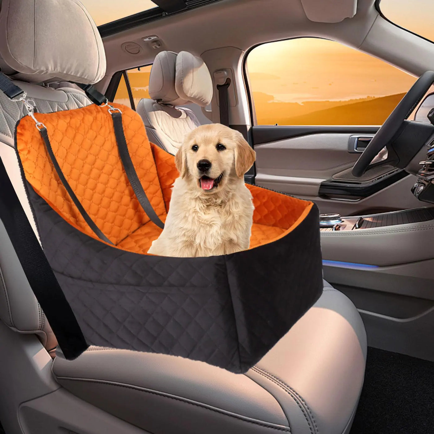 Dog Car Seat Dog Car Seats for Small Dogs Elevated Pet Car Seat for Dogs Small Dog Car Seat Dog Car Seat Medium Sized Dog Detachable Washable Dog Booster Seat Under 30lbs